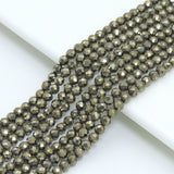 2mm/3mm/4mm Pyrite Faceted Round Beads, Sku#U2404