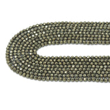 2mm/3mm/4mm Pyrite Faceted Round Beads, Sku#U2404