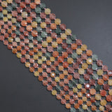 Multicolor Faceted Coin Jade Beads, Sku#U2405