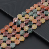 Multicolor Faceted Coin Jade Beads, Sku#U2405