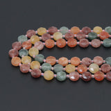 Multicolor Faceted Coin Jade Beads, Sku#U2405