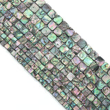 High Quality Natural Abalone Square Shape Shell beads, Wholesale Gemstone Beads, 16inch strand, U2410