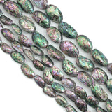 High Qulaity Natural Iridescent Abalone puffy Oval Beads, 16inch full strand, sku#U2412
