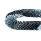 2mm/3mm Quality Blue Tourmaline Round Faceted Beads, Sku#U2428