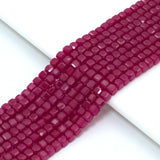 4x4mm Red Corundum Faceted Cube Beads, Sku#U2432