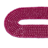 4x4mm Red Corundum Faceted Cube Beads, Sku#U2432