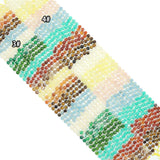 6mm Faceted Coin Mixed Stone Beads,Sku#U2434