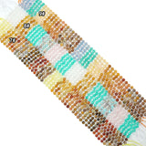 6mm Faceted Coin Mixed Stone Beads,Sku#U2434