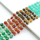 6mm Faceted Coin Mixed Stone Beads,Sku#U2434