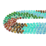 6mm Faceted Coin Mixed Stone Beads,Sku#U2434