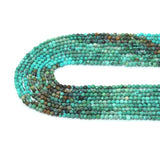 2mm Turquoise and Chryscolla Round Faceted Beads, Sku#U2436