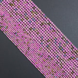 New!!! Pink Tourmaline CZ Round Faceted Beads,Sku#U2440