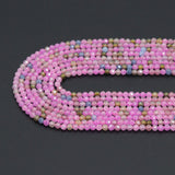 New!!! Pink Tourmaline CZ Round Faceted Beads,Sku#U2440