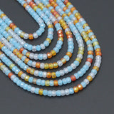 2x3mm Blue Yellow Orange CZ Faceted Rondele Beads, Sku#U2449