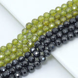 6mm Cubic Zirconia Round Faceted Beads, Sku#U2450