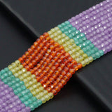 2x3mm Mixed Color CZ Faceted Rondelle Beads, Sku#U2452