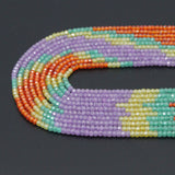 2x3mm Mixed Color CZ Faceted Rondelle Beads, Sku#U2452