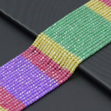 2x3mm Mixed Color CZ Faceted Rondelle Berads, Sku#U2454