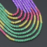 2x3mm Mixed Color CZ Faceted Rondelle Berads, Sku#U2454