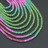 2x3mm Mixed Color CZ Faceted Rondelle Beads, Sku#U2456