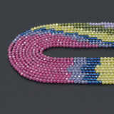 Mixed Color CZ Round Faceted Beads, Sku#U2459