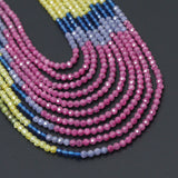 Mixed Color CZ Round Faceted Beads, Sku#U2459