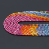 Mixed Color CZ Round Faceted Beads, Sku#U2460