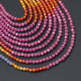 Mixed Color CZ Round Faceted Beads, Sku#U2460