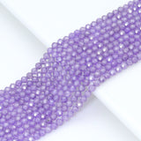 Light Purple CZ Round Faceted Beads, Sku#U2462