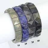 12x12mm Cushion Square Cut Stretcgy Btacelet, Sku#U2467