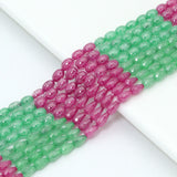 Green Pink Smooth Oval and Faceted Teardrop CZ Beads, Sku#U2486