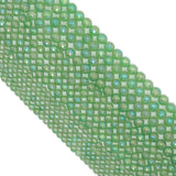 AB Mystic Green Aventurine Round Faceted Beads, Sku#U2487