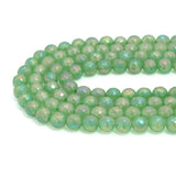 AB Mystic Green Aventurine Round Faceted Beads, Sku#U2487