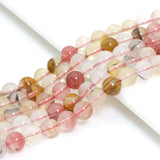 Strawberry Quartz Round Smooth Beads, Sku#U2493