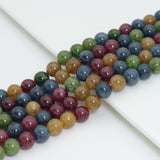 Mixed Color Jade Round Smooth Beads, Sku#U2495