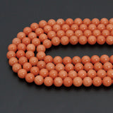 Orange Jade Round Smooth Beads, Sku#U2496