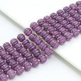 6mm Carved Pumpkin Pink CZ Beads, Sku#U2498-1