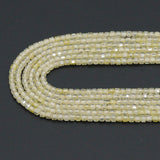 2.5mm Faceted Cube Light Yellow CZ Beads, Sku#U2499