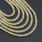 2.5mm Faceted Cube Light Yellow CZ Beads, Sku#U2499