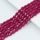 3x5mm/4x6mm Red Corundum Faceted Oval Beads, Sku#U2501