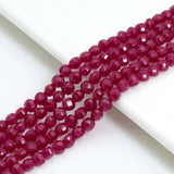 4mm Faceted Coin Red Corundum Beads,  Sku#U2502