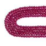 4mm Faceted Coin Red Corundum Beads,  Sku#U2502