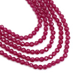 4mm Faceted Coin Red Corundum Beads,  Sku#U2502