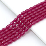 3x5mm/4x6mm Smooth Rice Shape Red Corundum Beads, Sku#U2505