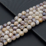 Mystic Zebra Jsaper Round Faceted Beads, Sku#U2509
