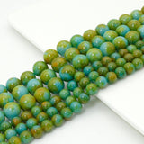 Green Turquoise Jade Round Smooth Beads, Sku#U2510