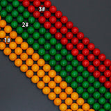 Yellow/Green/Red Jade Round Smooth Beads, Sku#U2511