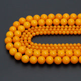 Yellow/Green/Red Jade Round Smooth Beads, Sku#U2511