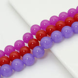 Pink/Red/Purple Jade Round Smooth Beads, Sku#U2512