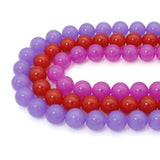 Pink/Red/Purple Jade Round Smooth Beads, Sku#U2512